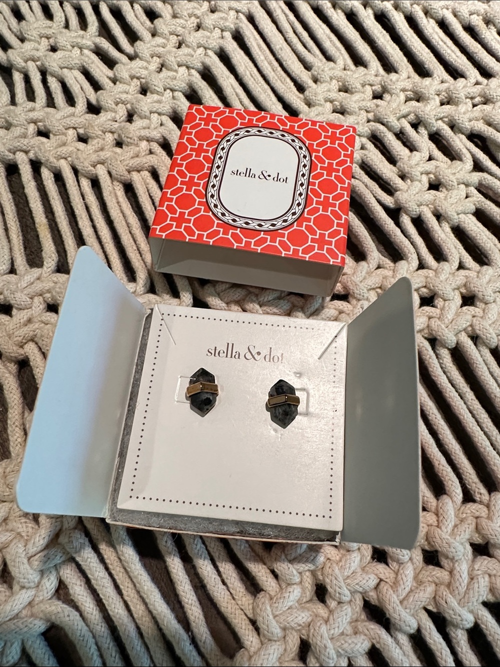 Stella & Dot Stone Rebel Studs Rose Gold